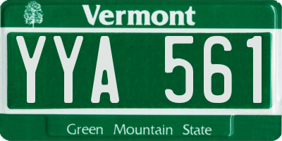 VT license plate YYA561
