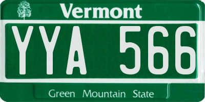 VT license plate YYA566