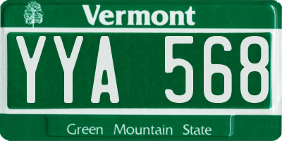 VT license plate YYA568