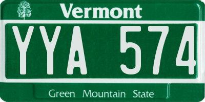 VT license plate YYA574