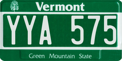 VT license plate YYA575