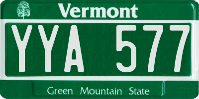 VT license plate YYA577