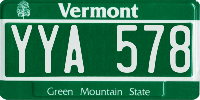 VT license plate YYA578