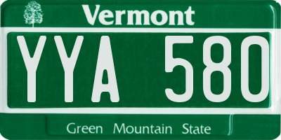VT license plate YYA580