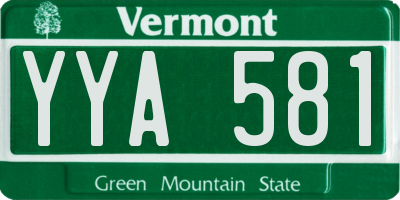 VT license plate YYA581