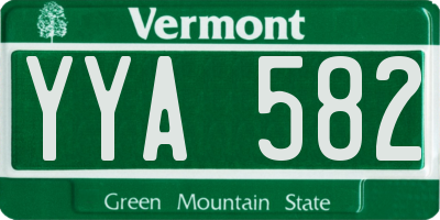 VT license plate YYA582
