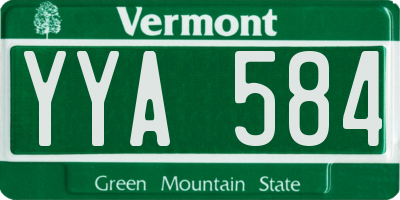 VT license plate YYA584