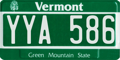 VT license plate YYA586