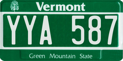 VT license plate YYA587
