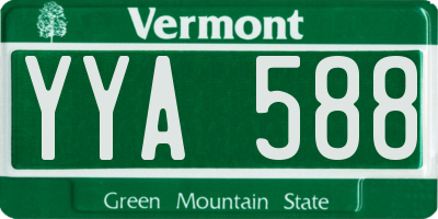 VT license plate YYA588
