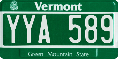 VT license plate YYA589