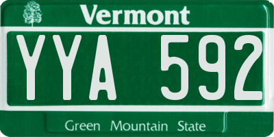 VT license plate YYA592