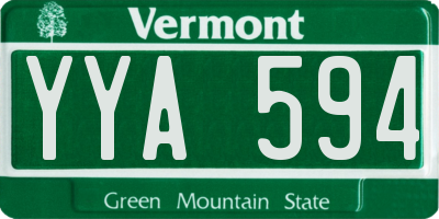 VT license plate YYA594
