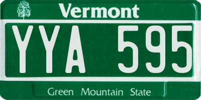 VT license plate YYA595