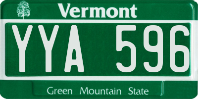 VT license plate YYA596