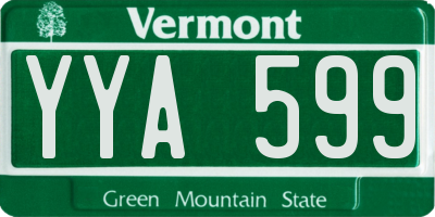 VT license plate YYA599