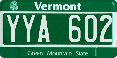 VT license plate YYA602