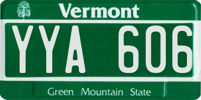 VT license plate YYA606