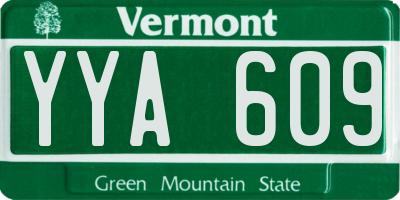 VT license plate YYA609