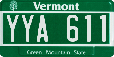 VT license plate YYA611