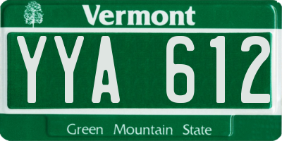 VT license plate YYA612