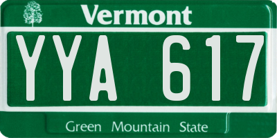 VT license plate YYA617