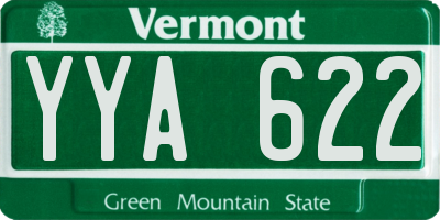 VT license plate YYA622