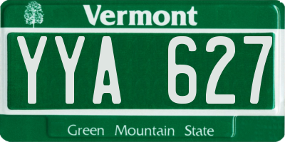 VT license plate YYA627