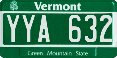 VT license plate YYA632