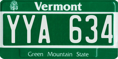 VT license plate YYA634