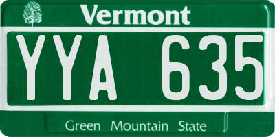 VT license plate YYA635