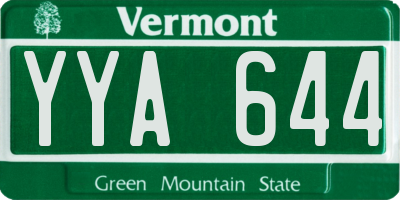 VT license plate YYA644