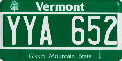 VT license plate YYA652
