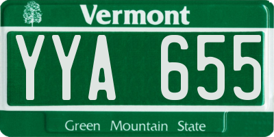 VT license plate YYA655