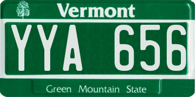 VT license plate YYA656