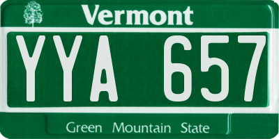 VT license plate YYA657