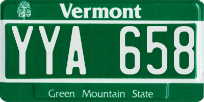 VT license plate YYA658