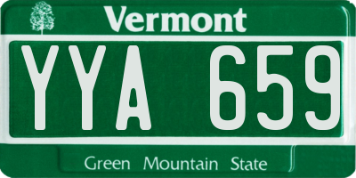 VT license plate YYA659