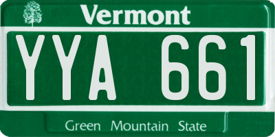 VT license plate YYA661