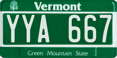 VT license plate YYA667