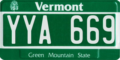 VT license plate YYA669