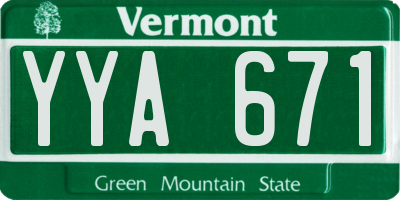 VT license plate YYA671