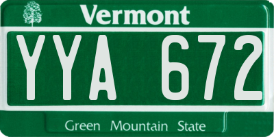 VT license plate YYA672