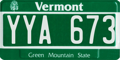 VT license plate YYA673