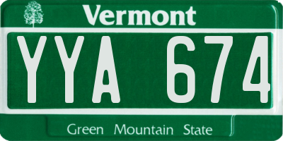 VT license plate YYA674