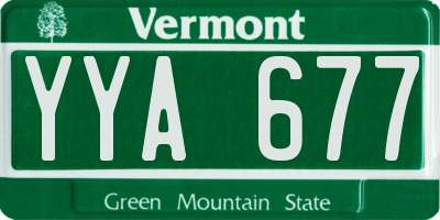 VT license plate YYA677