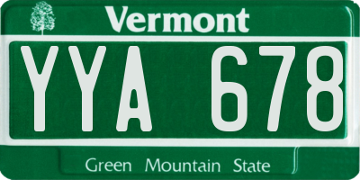 VT license plate YYA678