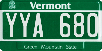 VT license plate YYA680
