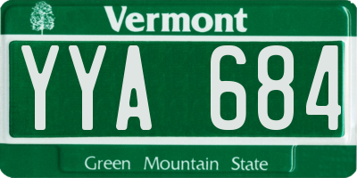VT license plate YYA684