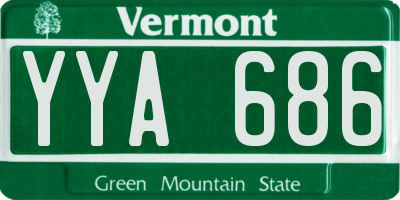 VT license plate YYA686